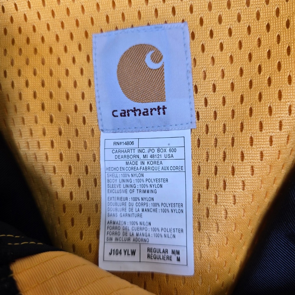 Carhartt Workshield Jacket Mens Medium Yellow Vented J104 Co. Logo Workwear - Picture 5 of 13
